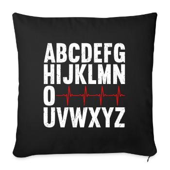 Cardiology ECG Cardiac Nurse Cardiologist - Sofa pillowcase 17,3'' x 17,3'' (45 x 45 cm) - black - Front