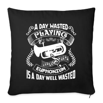 Euphonium A Day Playing Euphonium - Sofa pillowcase 17,3'' x 17,3'' (45 x 45 cm) - black - Front