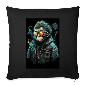 Punk Monkey With Sunglasses - Sofa pillowcase 17,3'' x 17,3'' (45 x 45 cm) - black - Front