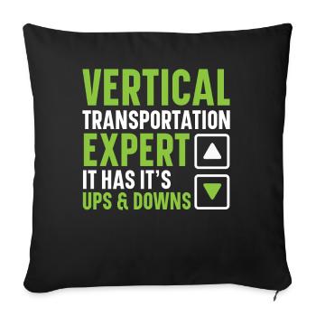Ascenseurs d’opérateurs experts en transport vertical - Housse de coussin décorative 45 x 45 cm - noir - Devant