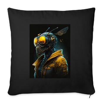 Hornet Man - Sofa pillowcase 17,3'' x 17,3'' (45 x 45 cm) - black - Front