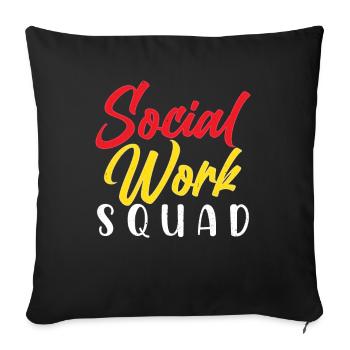 Social Work Team Social Work Social Workers - Sofa pillowcase 17,3'' x 17,3'' (45 x 45 cm) - black - Front