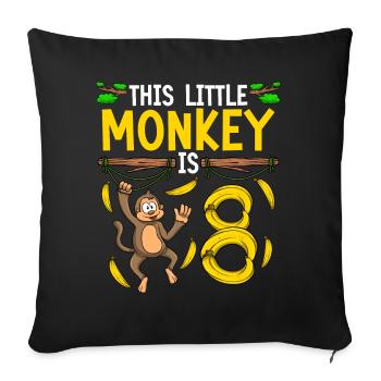 Monkey Birthday 8th Monkey Theme Party Kids - Sofa pillowcase 17,3'' x 17,3'' (45 x 45 cm) - black - Front