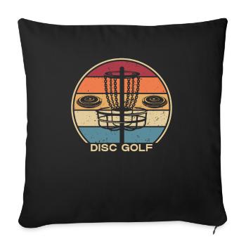 Retro Frisbee Golf Basket Disc Disc Golfer - Sofa pillowcase 17,3'' x 17,3'' (45 x 45 cm) - black - Front