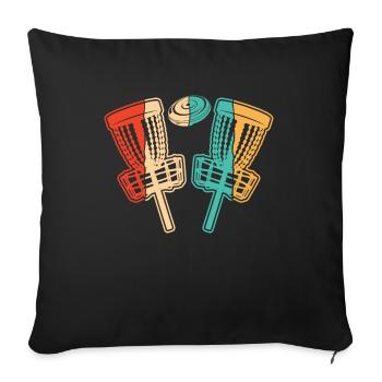 Retro Basket Disc Golfer Frisbee Golf - Sofa pillowcase 17,3'' x 17,3'' (45 x 45 cm) - black - Front