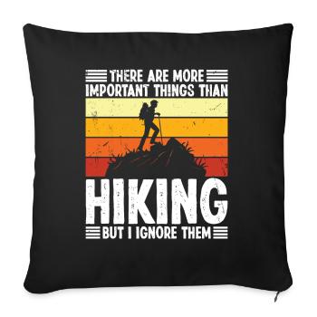 Il y a des choses plus importantes - Housse de coussin décorative 45 x 45 cm - noir - Devant