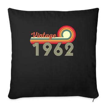60ème anniversaire Millésime Né en 1962 - Housse de coussin décorative 45 x 45 cm - noir - Devant