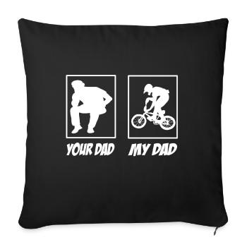 Ton papa mon papa bmx papa - Housse de coussin décorative 45 x 45 cm - noir - Devant