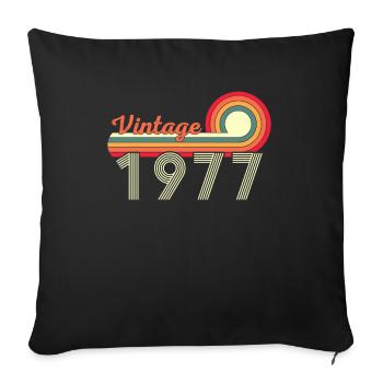 45th birthday Vintage Born in 1977 - Sofa pillowcase 17,3'' x 17,3'' (45 x 45 cm) - black - Front