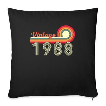 34ème anniversaire Vintage Né en 1988 - Housse de coussin décorative 45 x 45 cm - noir - Devant