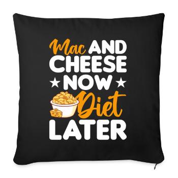 Macaroni au fromage macaroni et pâtes au fromage - Housse de coussin décorative 45 x 45 cm - noir - Devant