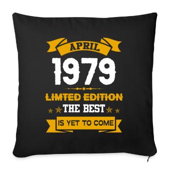 April 1979 Geburtstagsgeschenk - Sofakissenbezug 45 x 45 cm - Schwarz - Vorne