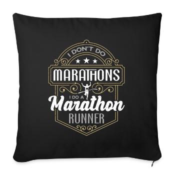 Semi-marathon Je ne fais pas de marathons Je fais de la course - Housse de coussin décorative 45 x 45 cm - noir - Devant