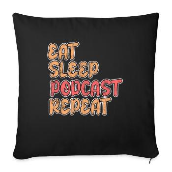 Podcast sur l’alimentation et le sommeil - Housse de coussin décorative 45 x 45 cm - noir - Devant