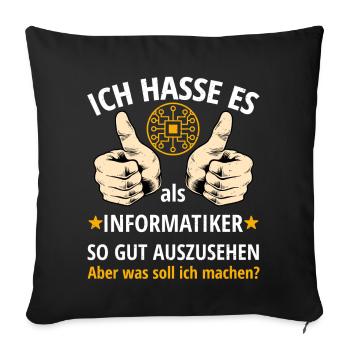 Informatiker Spruch Lustig Programmierer - Sofakissenbezug 45 x 45 cm - Schwarz - Vorne