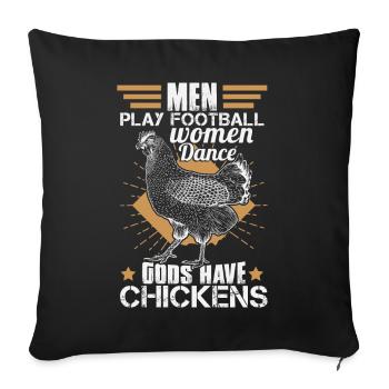 Gods Have Chickens - Sofa pillowcase 17,3'' x 17,3'' (45 x 45 cm) - black - Front