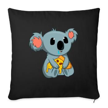 Pizza Eater Koala Lovers Animal Koala Bear - Sofa pillowcase 17,3'' x 17,3'' (45 x 45 cm) - black - Front