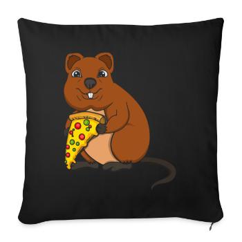 Pizza Whisperer Quokka Lover Wildlife Animal - Sofa pillowcase 17,3'' x 17,3'' (45 x 45 cm) - black - Front