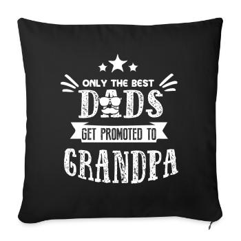 Father's Day Get Promoted To Grandpa - Sofa pillowcase 17,3'' x 17,3'' (45 x 45 cm) - black - Front