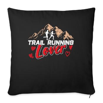 Trail Running Amateur Runner Course Trail Running - Housse de coussin décorative 45 x 45 cm - noir - Devant