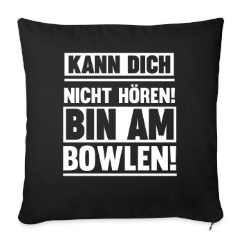 Bowler Bowlen Kegeln Bowling - Sofakissenbezug 45 x 45 cm - Schwarz - Vorne