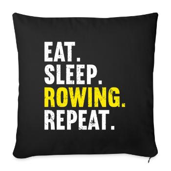 Aviron Bateau à rames Rameur - Housse de coussin décorative 45 x 45 cm - noir - Devant