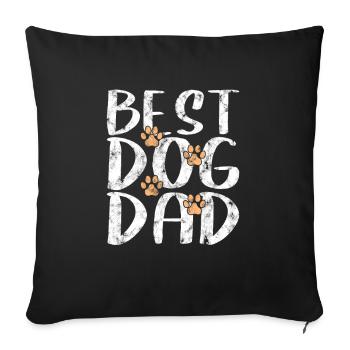 Meilleur père de chien - Housse de coussin décorative 45 x 45 cm - noir - Devant