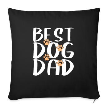 Meilleur père de chien - Housse de coussin décorative 45 x 45 cm - noir - Devant