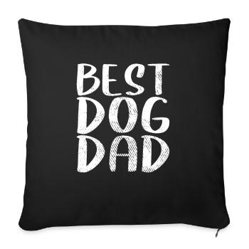 Meilleur père de chien - Housse de coussin décorative 45 x 45 cm - noir - Devant