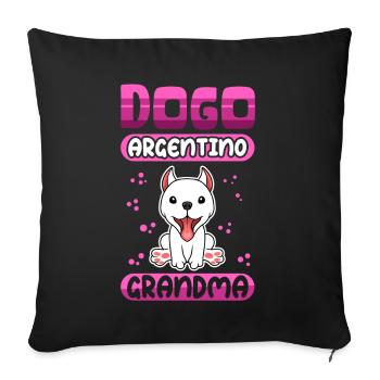 Dogo Argentino Grand-mère Chien Propriétaire Cadeau - Housse de coussin décorative 45 x 45 cm - noir - Devant