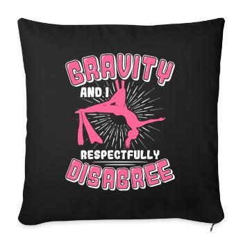 Aerial Silk / Aerial Yoga / Aerial Acrobatics Designs - Sofa pillowcase 17,3'' x 17,3'' (45 x 45 cm) - black - Front