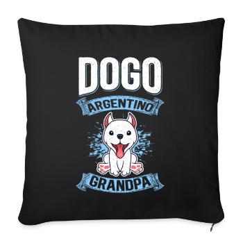 Dogo Argentino Grand-père | Cadeau du propriétaire de chien - Housse de coussin décorative 45 x 45 cm - noir - Devant