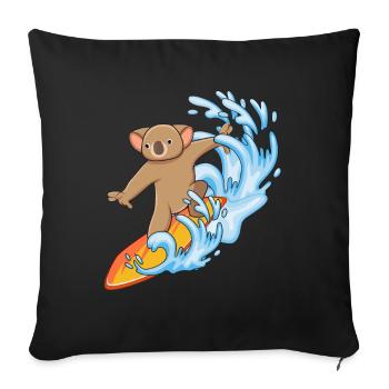 Koala lover Koala Whisperer Animal Surfer - Sofa pillowcase 17,3'' x 17,3'' (45 x 45 cm) - black - Front