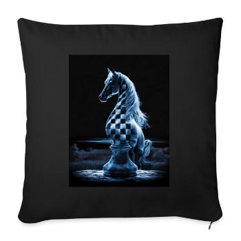 Chess Knight In The Moonlight - Sofa pillowcase 17,3'' x 17,3'' (45 x 45 cm) - black - Front