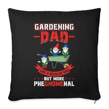 Gardening Dad - Gnome Gardening - Sofakissenbezug 45 x 45 cm - Schwarz - Vorne