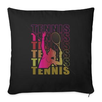 Vêtements pour joueurs de tennis Tennis Femmes Filles - Housse de coussin décorative 45 x 45 cm - noir - Devant