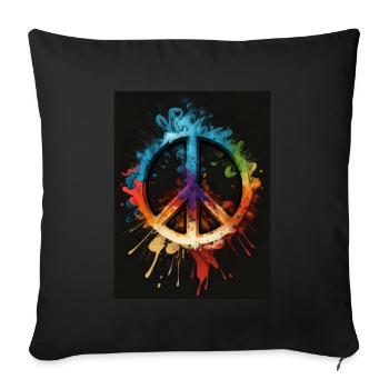 Symbole coloré de la paix - Housse de coussin décorative 45 x 45 cm - noir - Devant