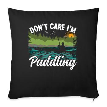 Peu m’importe, je pagaie - Housse de coussin décorative 45 x 45 cm - noir - Devant
