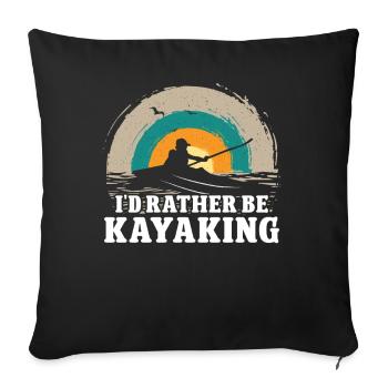 Je préfère faire du kayak - Housse de coussin décorative 45 x 45 cm - noir - Devant