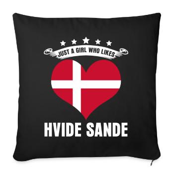 Hvide Sande Urlaub Flagge Herz Dänemark - Sofakissenbezug 45 x 45 cm - Schwarz - Vorne