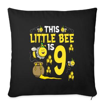 Anniversaire des abeilles pour les filles 9e anniversaire Bee Party - Housse de coussin décorative 45 x 45 cm - noir - Devant