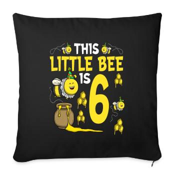 Anniversaire des abeilles pour les filles 6ème anniversaire Bee Party - Housse de coussin décorative 45 x 45 cm - noir - Devant