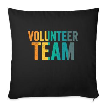 Volunteer Team Volunteer Profession Volunteer - Sofa pillowcase 17,3'' x 17,3'' (45 x 45 cm) - black - Front