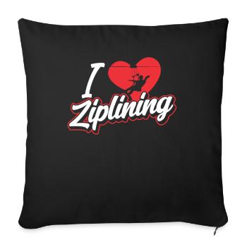 J’adore la tyrolienne sportive Tyrolienne - Housse de coussin décorative 45 x 45 cm - noir - Devant