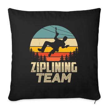 Équipe de tyrolienne Dictons de tyrolienne Sports de tyrolienne - Housse de coussin décorative 45 x 45 cm - noir - Devant