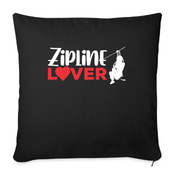 Zipline Lover Sport Tyrolienne Tyrolienne - Housse de coussin décorative 45 x 45 cm - noir - Devant
