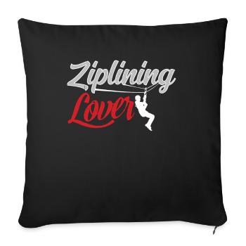 Zipline Lover Tyrolienne Tyrolienne Sport - Housse de coussin décorative 45 x 45 cm - noir - Devant