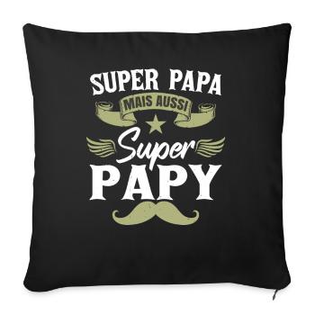 Fête Des Pères Papa & Papy - Housse de coussin décorative 45 x 45 cm - noir - Devant