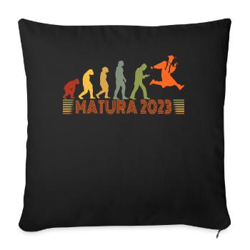 Matura 2023 Abitur passé Evolution rétro - Housse de coussin décorative 45 x 45 cm - noir - Devant