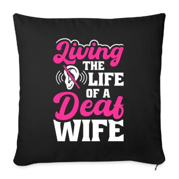 Langue des signes sourde Fierté sourde - Housse de coussin décorative 45 x 45 cm - noir - Devant